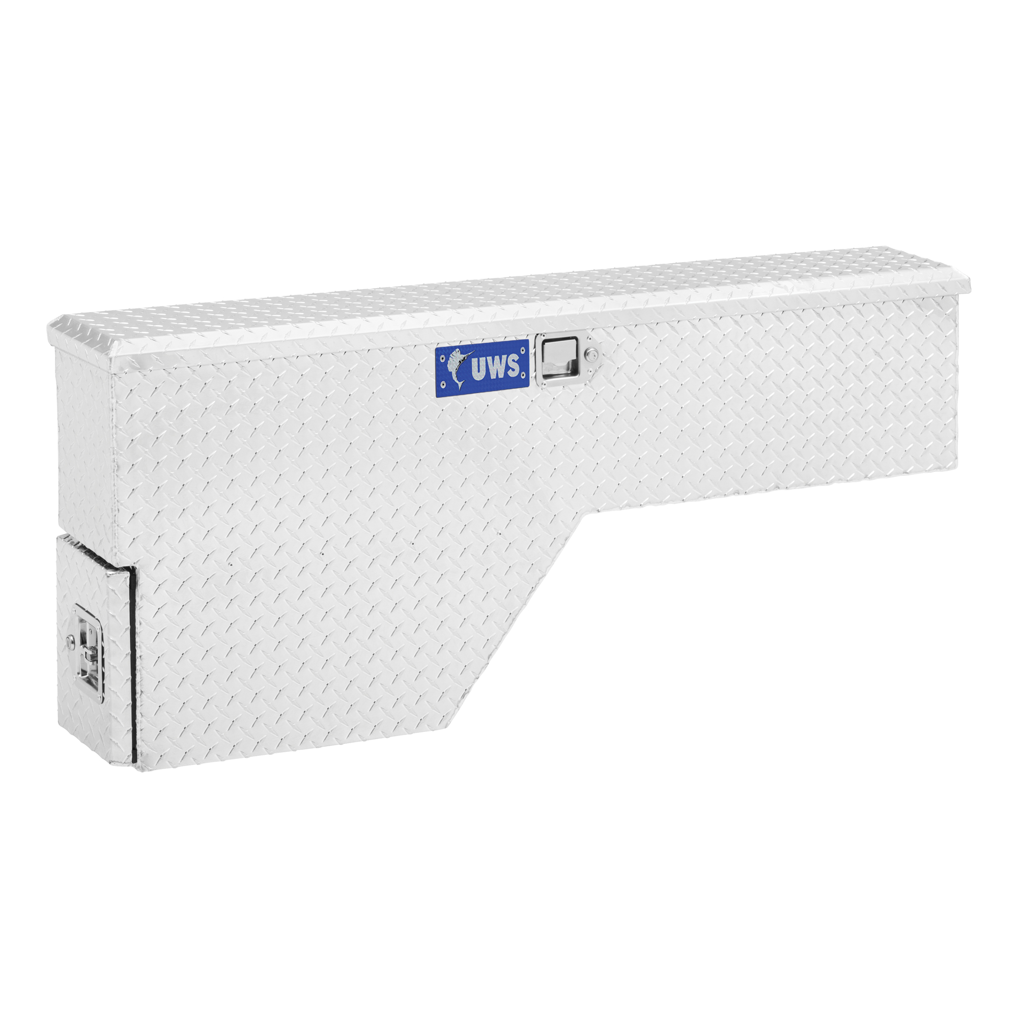UWS, 48in. Passenger-Side Wheel Well Tool Box, Width 48 in, Material Aluminum, Color Finish Bright Aluminum, Model# EC30021